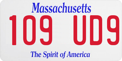 MA license plate 109UD9