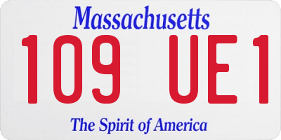 MA license plate 109UE1