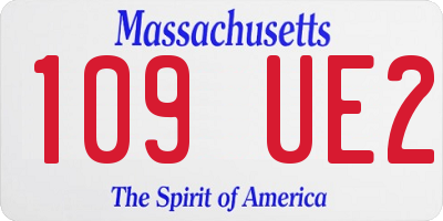 MA license plate 109UE2