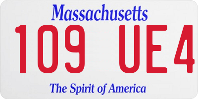 MA license plate 109UE4