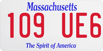 MA license plate 109UE6