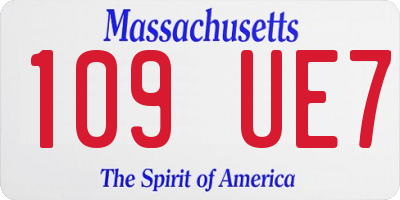 MA license plate 109UE7