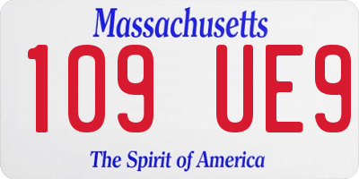 MA license plate 109UE9