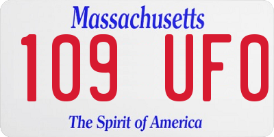 MA license plate 109UF0