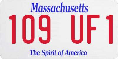 MA license plate 109UF1