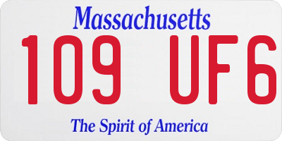 MA license plate 109UF6