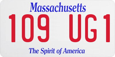 MA license plate 109UG1
