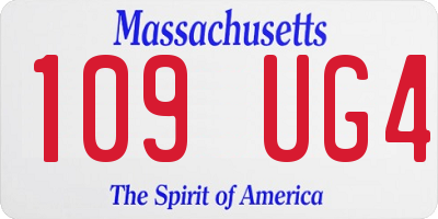 MA license plate 109UG4