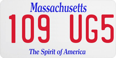 MA license plate 109UG5
