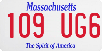 MA license plate 109UG6