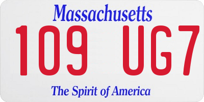 MA license plate 109UG7