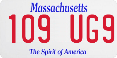 MA license plate 109UG9
