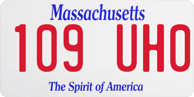 MA license plate 109UH0