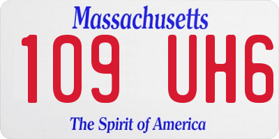 MA license plate 109UH6