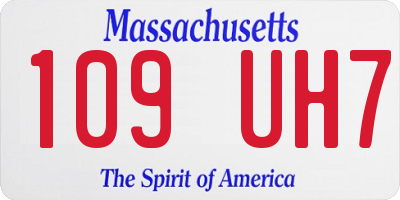 MA license plate 109UH7