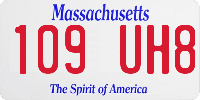 MA license plate 109UH8