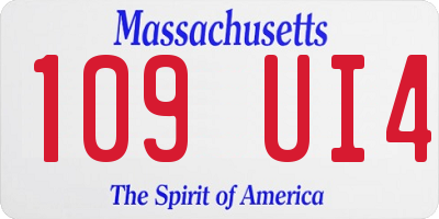 MA license plate 109UI4