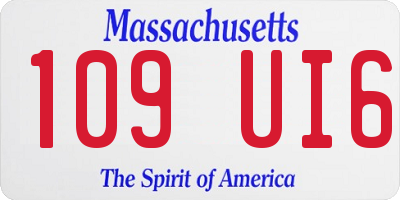 MA license plate 109UI6