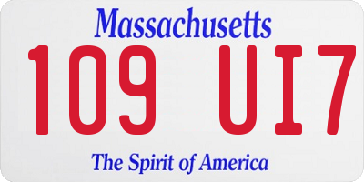 MA license plate 109UI7