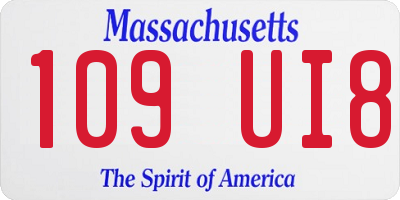 MA license plate 109UI8