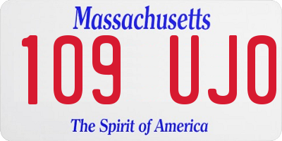 MA license plate 109UJ0