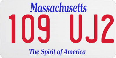 MA license plate 109UJ2