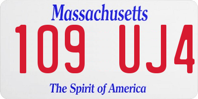 MA license plate 109UJ4