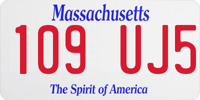 MA license plate 109UJ5