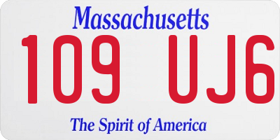 MA license plate 109UJ6