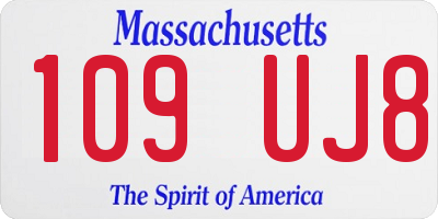 MA license plate 109UJ8