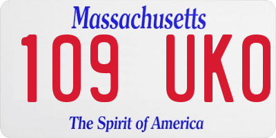 MA license plate 109UK0