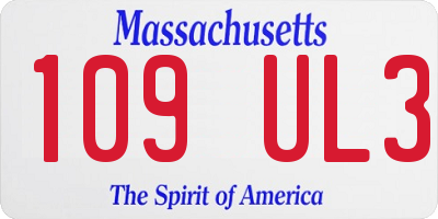 MA license plate 109UL3