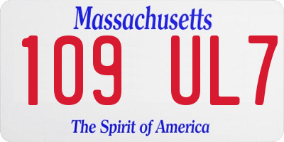 MA license plate 109UL7