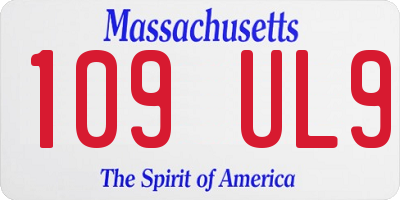 MA license plate 109UL9