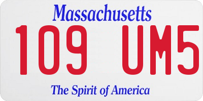 MA license plate 109UM5