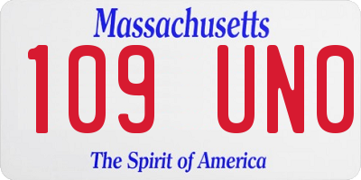 MA license plate 109UN0