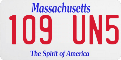 MA license plate 109UN5