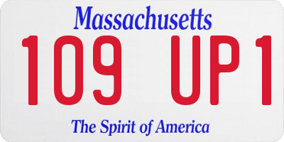 MA license plate 109UP1
