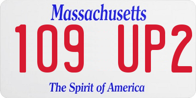 MA license plate 109UP2