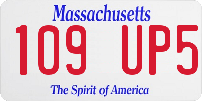 MA license plate 109UP5