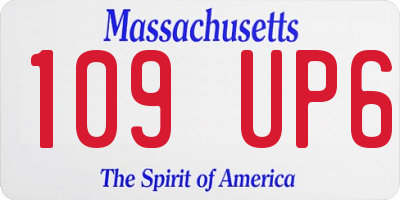 MA license plate 109UP6