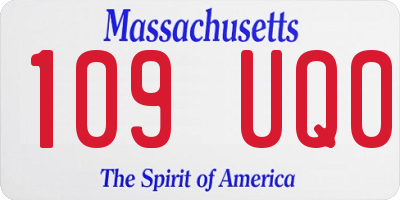 MA license plate 109UQ0