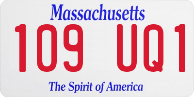 MA license plate 109UQ1