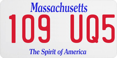 MA license plate 109UQ5