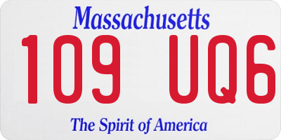 MA license plate 109UQ6