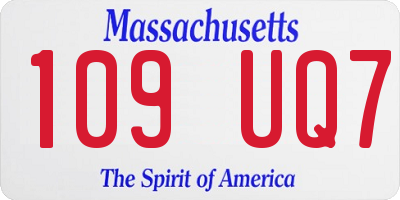 MA license plate 109UQ7