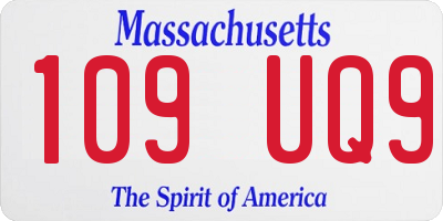 MA license plate 109UQ9