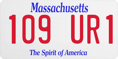 MA license plate 109UR1