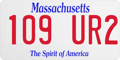 MA license plate 109UR2