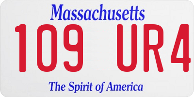 MA license plate 109UR4